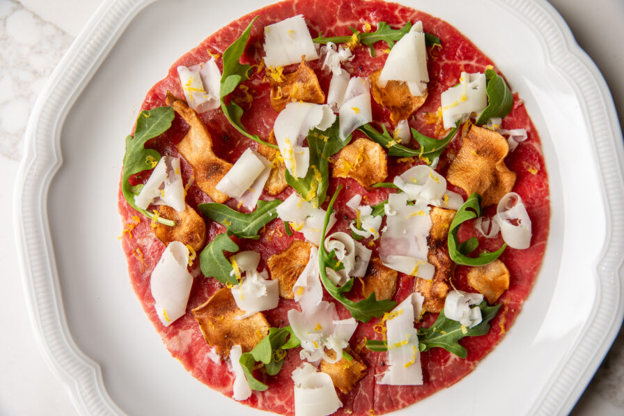 Beef Carpaccio at Capolinea, created by Executive Chef Christopher Li.