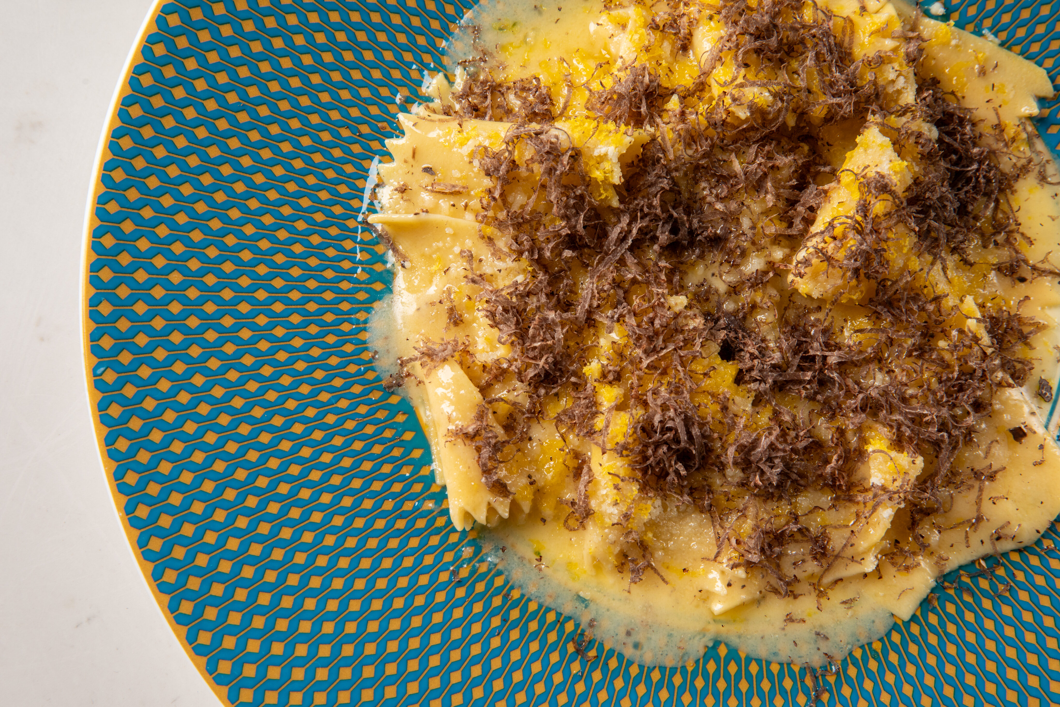 Maltagliatti, a vegetarian pasta dish at Capolinea, created by Executive Chef Christopher Li