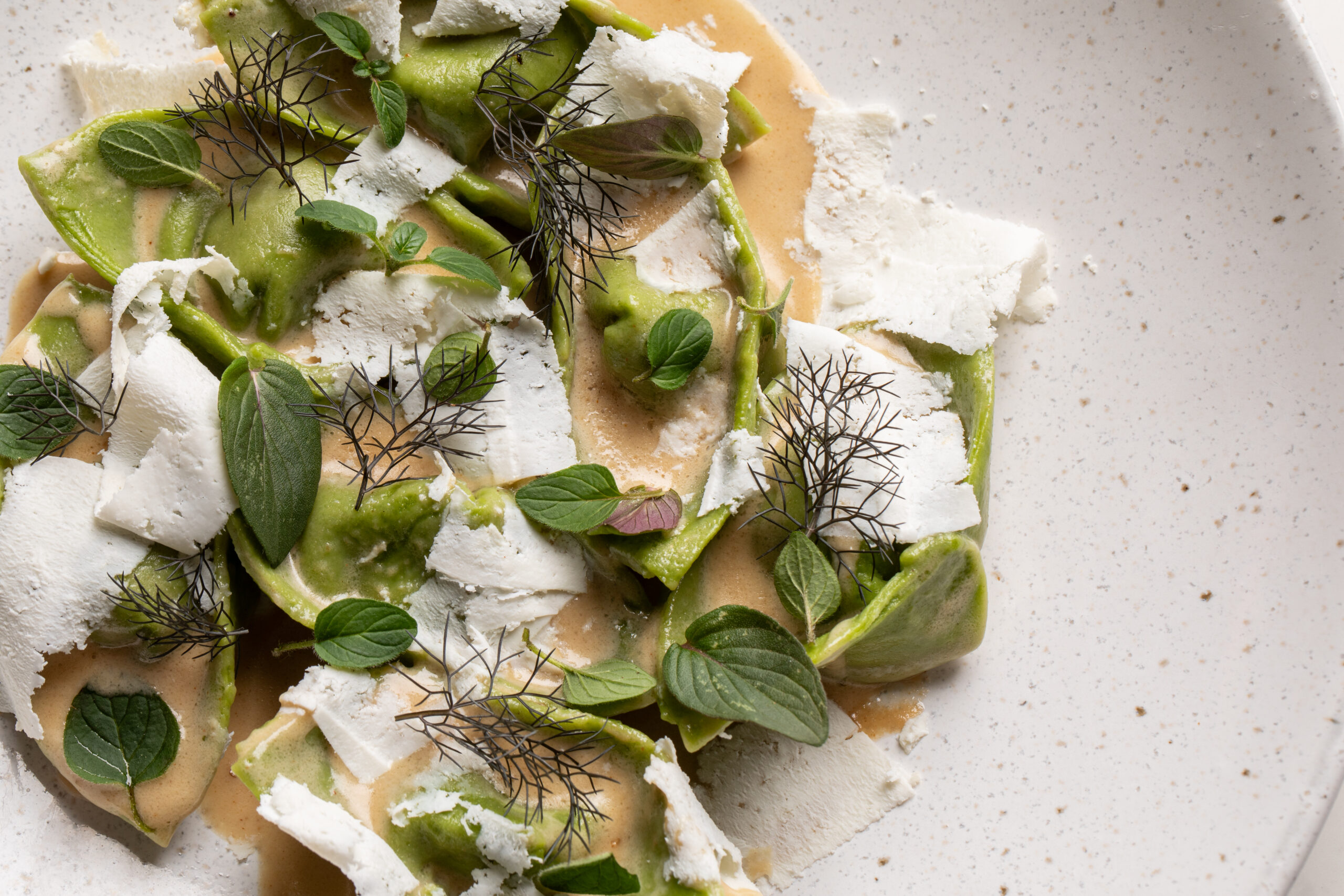 Pansotti Liguri, a vegetarian entree at Capolinea