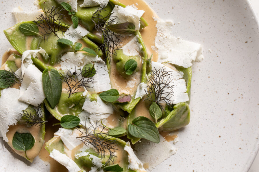 Pansotti Liguri, a vegetarian entree at Capolinea