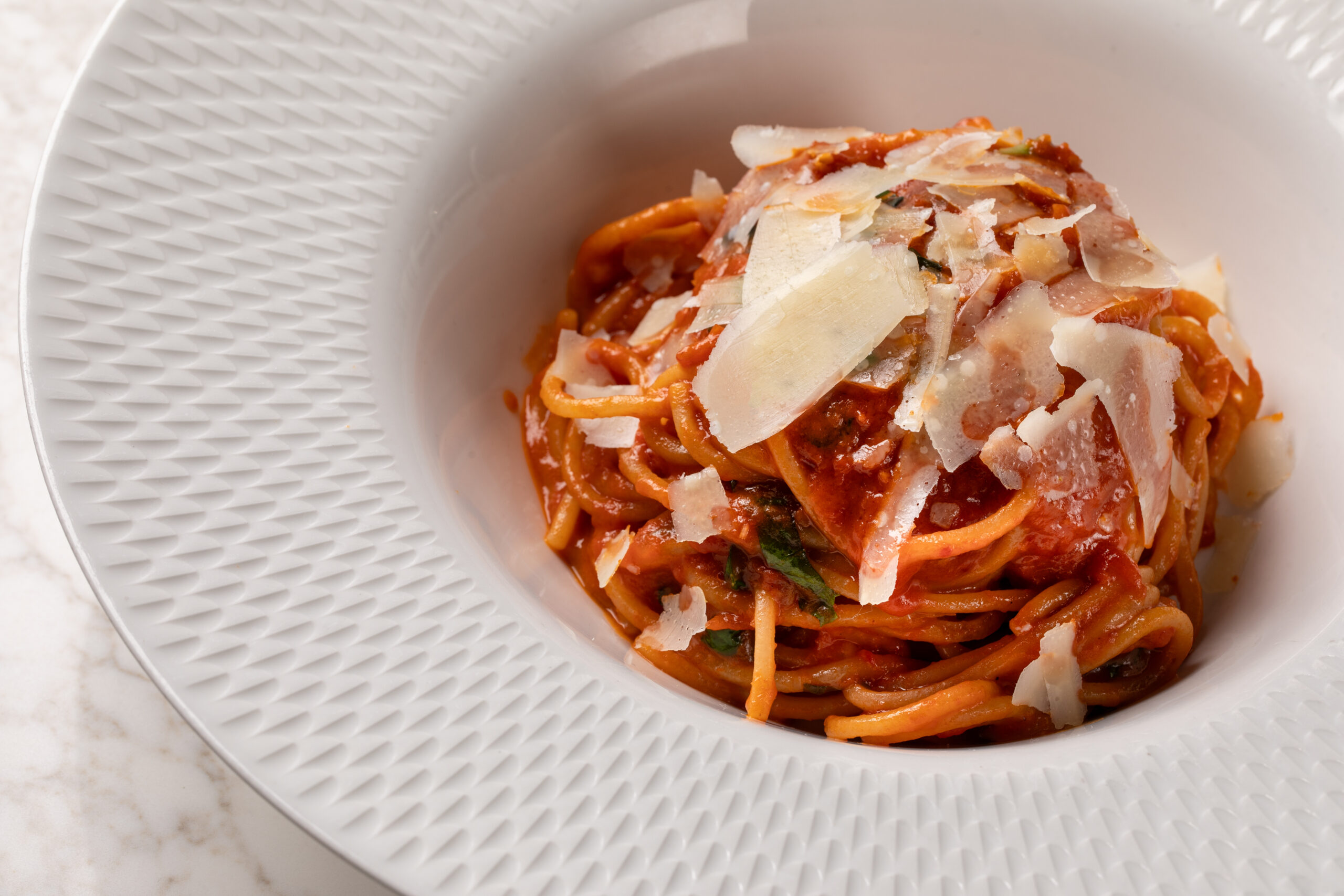 Spaghetti al Pomodoro, a popular pasta dish at Capolinea